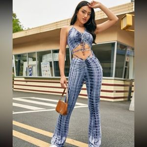 SHEIN blue and white tye dye tank top 💙🤍